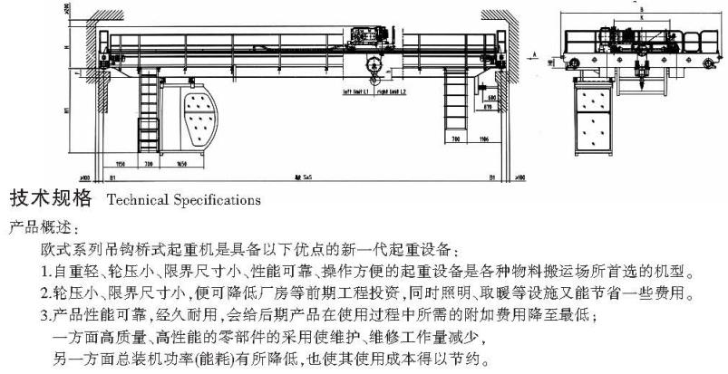  5—320、75噸歐式吊鉤橋式起重機